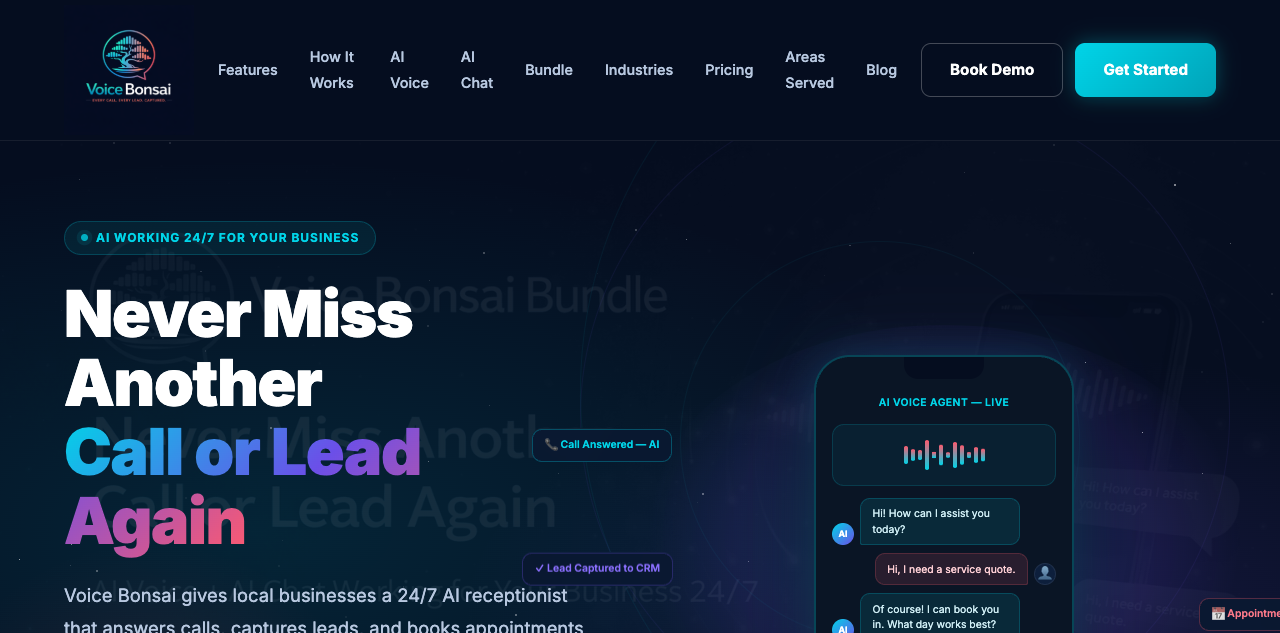 VoiceBonsai.com screenshot