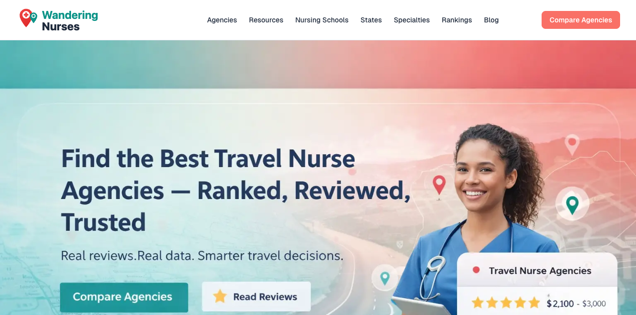 WanderingNurses.com screenshot